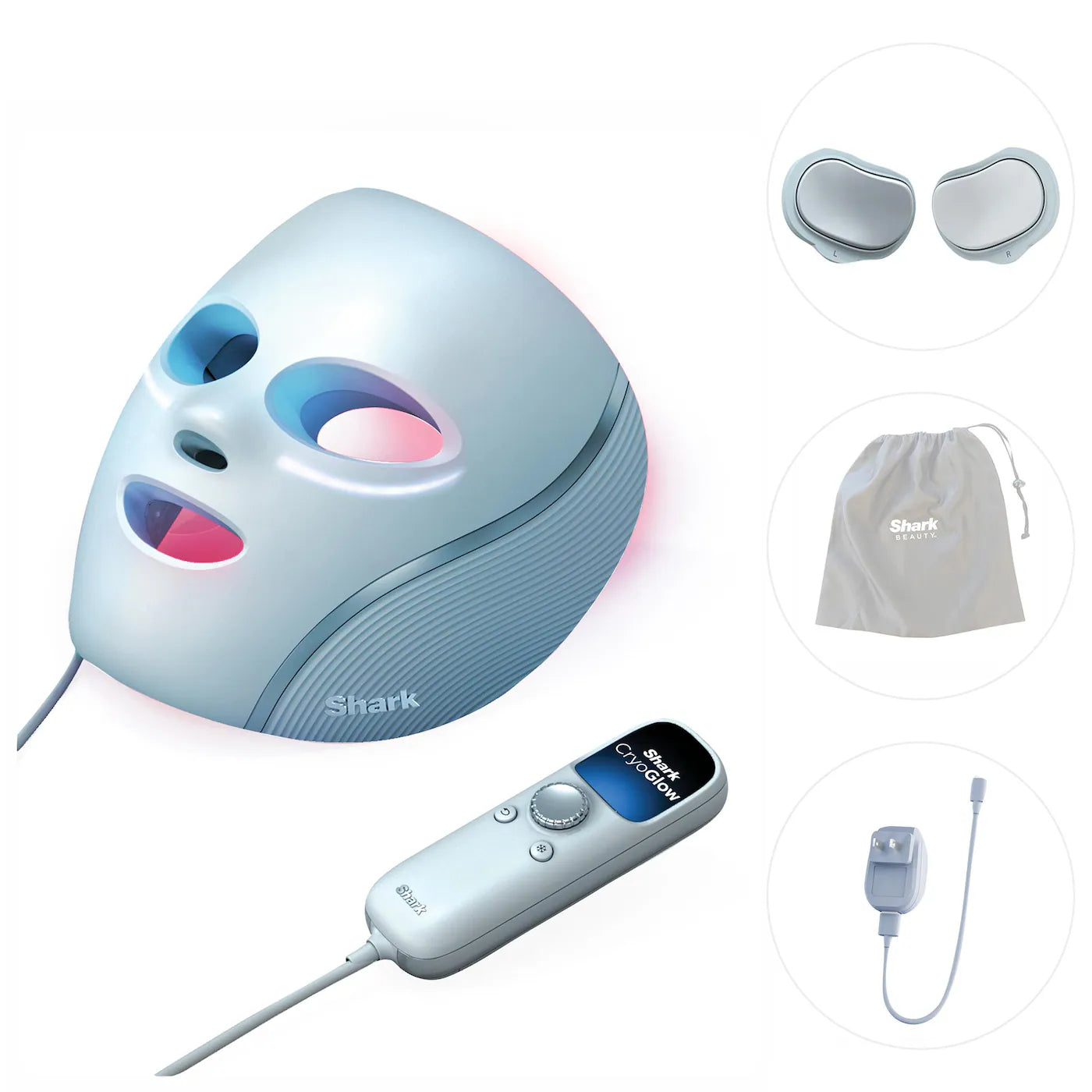 CryoGlow Cooling + LED Face Mask & Facial Glo Skin Tool