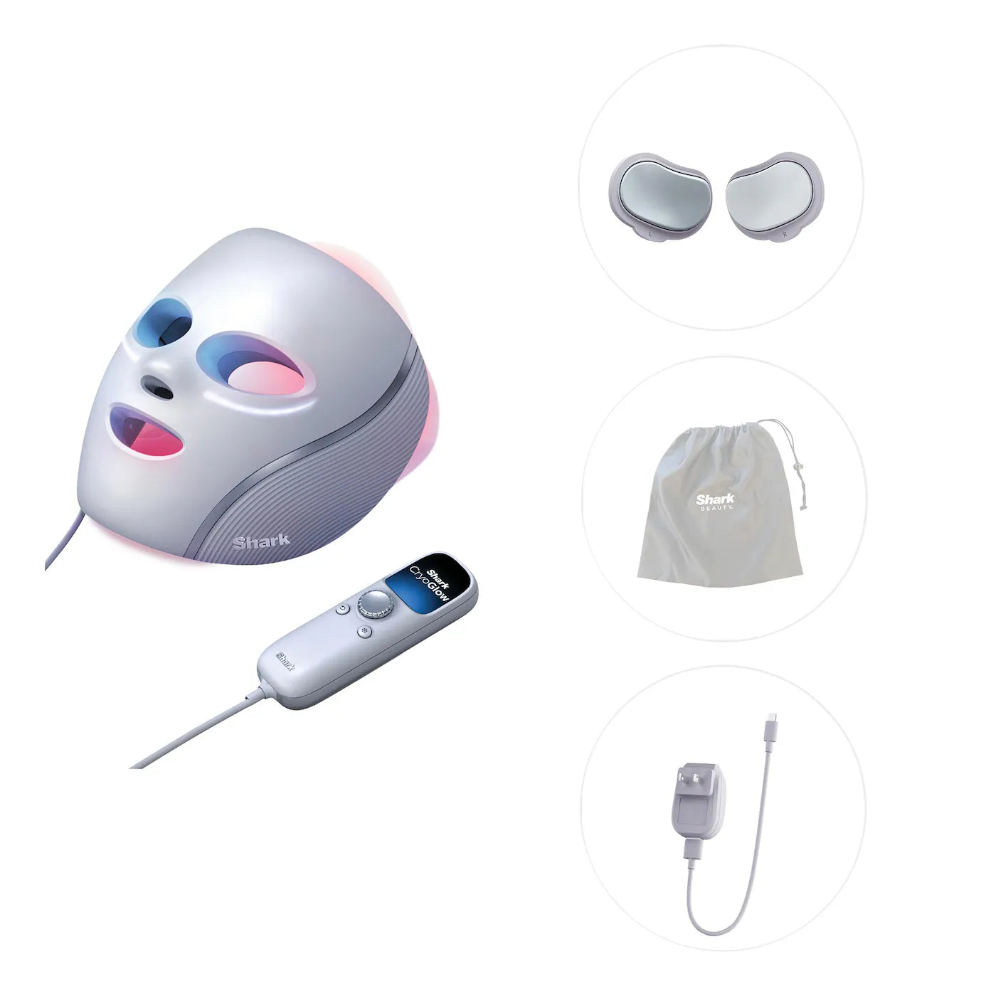 CryoGlow Cooling + LED Face Mask & Facial Glo Skin Tool